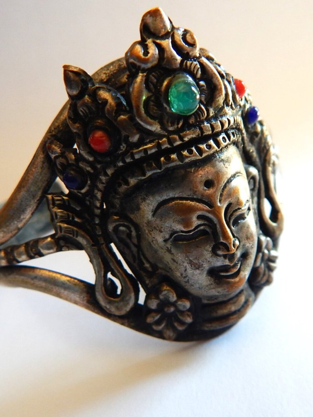 Goddess Tara Plated Brass Cuff Bracelet- Tibetan - Picture 2 of 4